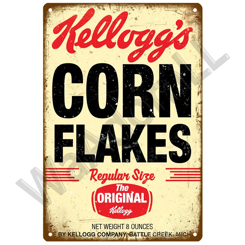 Vintage Decor Fast Food Tin Sign Plaque Metal Sign Retro Plate Cake Poster Wall Decor For Kitchen Cafe Diner Bar Pub Accessories