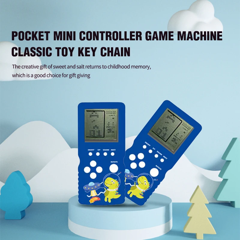 1Pcs Blue Retro Handheld Game Console Children Classic Nostalgic Game Machine Educational Toys Elderly Game Player