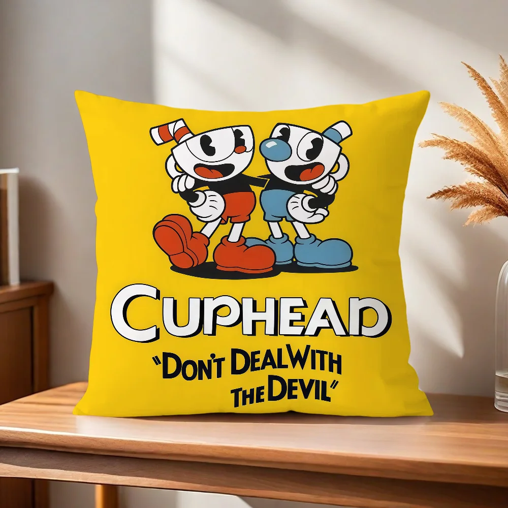 C-C-Cuphead Game Kissenbezug Kissenhülle für Zuhause, Sofa, Wohnzimmer, Büro, Café, Auto. – Detail 7