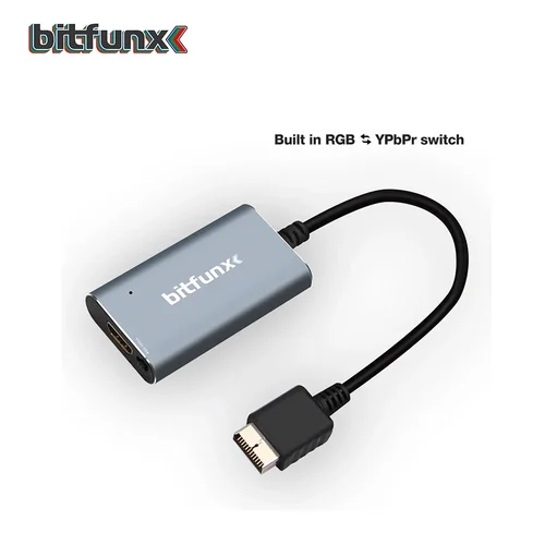 Bitfunx RGB YPBPR a 1080P convertidor Compatible con HDMI para consolas de juegos PS2 PS1 PS One PlayStation con interruptor RGB a YPbPr