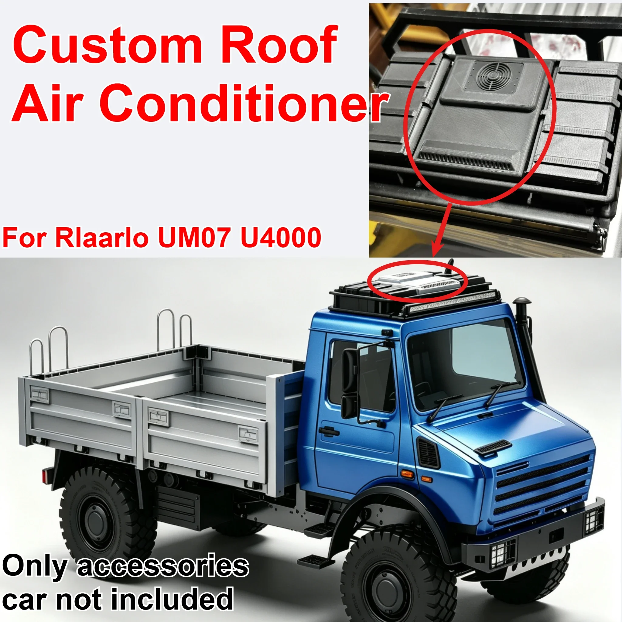 1/7 RC Off‑Road Truck DIY Roof Air Conditioner For Rlaarlo UM07 U4000 Custom Color Exterior Styling Upgrade Hobby Accessories