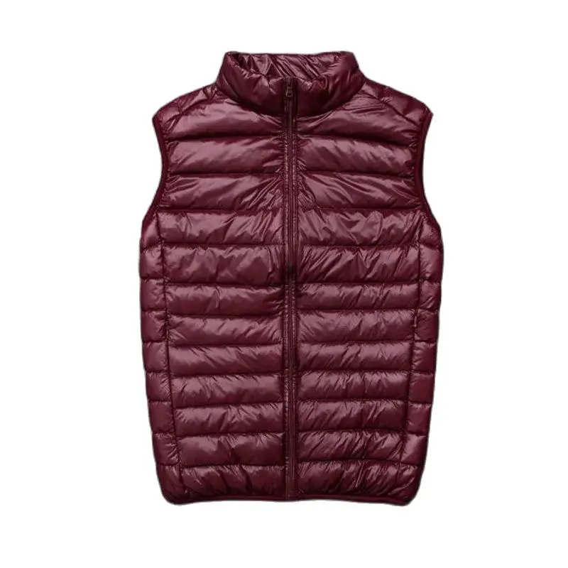 Homens de inverno Duck Down Vest 2021 Casaco Ultraleve Sem Mangas Puffer Jacket Ultra Fino Colete Leve Quente