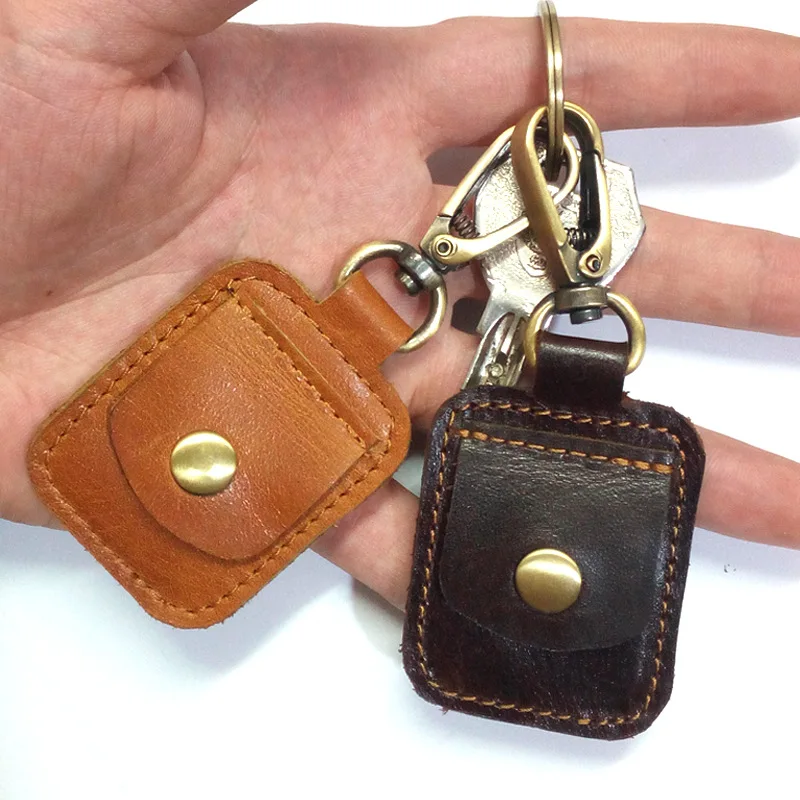 Kulit Asli Dompet Kartu Tipis Koin Kartu Case Vintage Pria Bisnis Pemegang Kartu Id Portable Mini Kecil Kartu Pack Saku