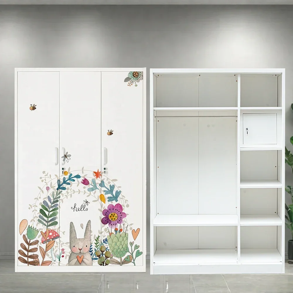 الحديثة الصلب 3-Swing باب خزانة خزانة الساخن بيع خزانة ملابس قابلة للطي لغرفة النوم أثاث المنزل لغرفة المعيشة #2