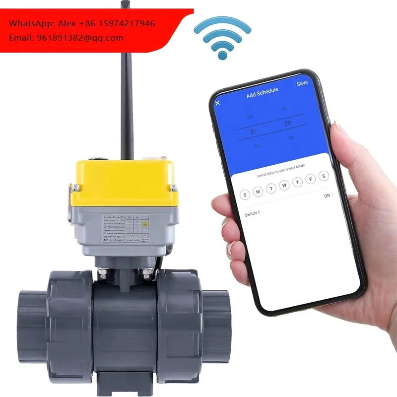 

Electric Valve Wifi Smart Electric Water Valve AC/DC110V-230V High Torque PVC Electric Live Ball Valve