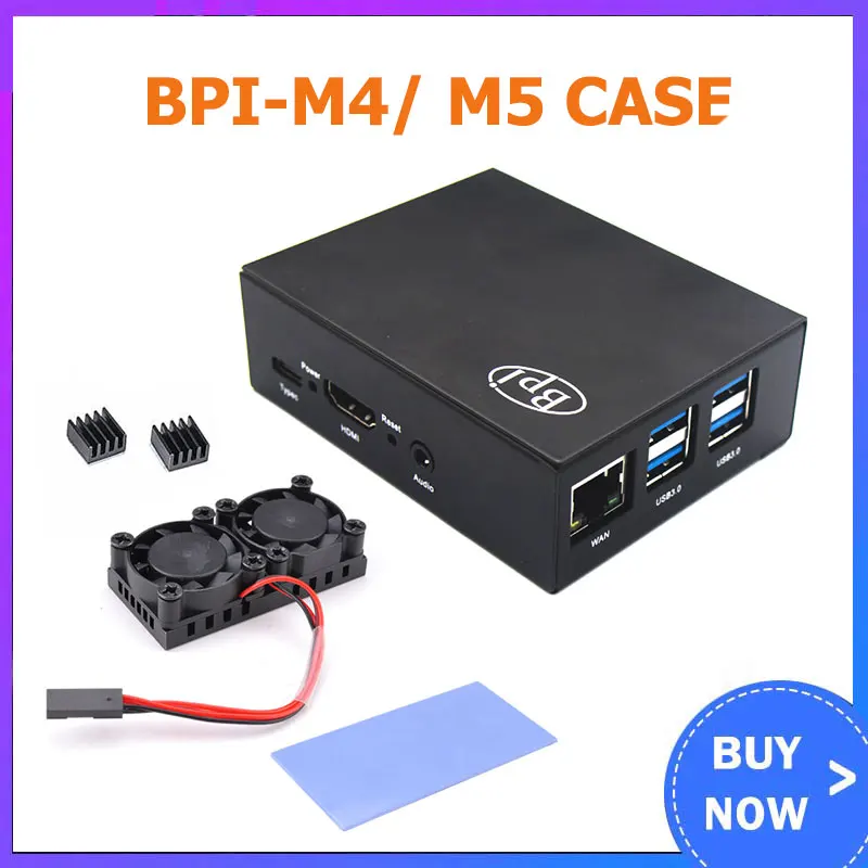 

Banana Pi BPI-M5 M4 Metal Case Optional Cooling Fan Heatsinks for Banana Pi M4 M5