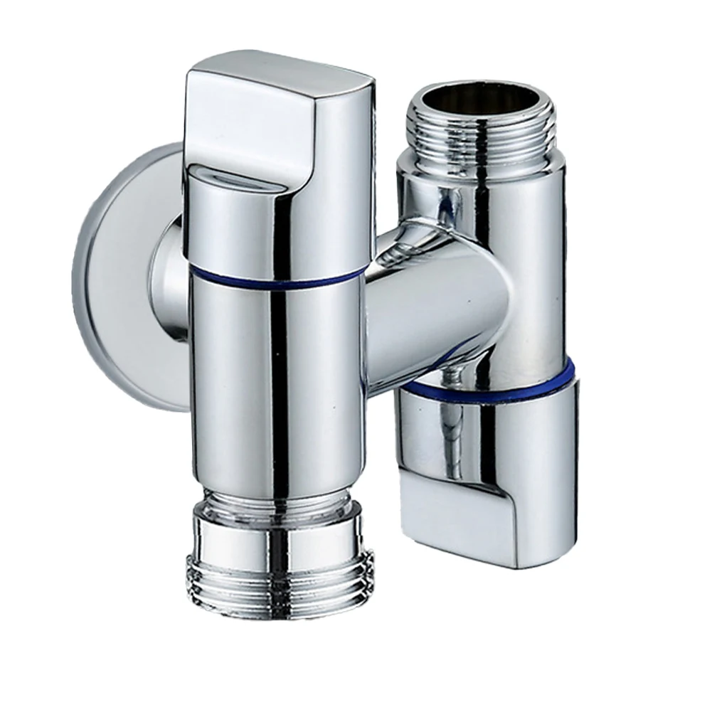 Dual Control Angle Valve One Inlet And Two Outlet Double Control Angle Valve Double Head Faucet Washing Machine Home Appliances