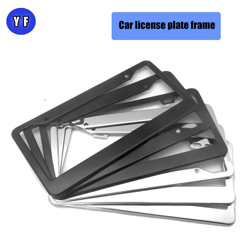 

Stainless steel new beautiful license plate frame American modified car can make logo license plate frame