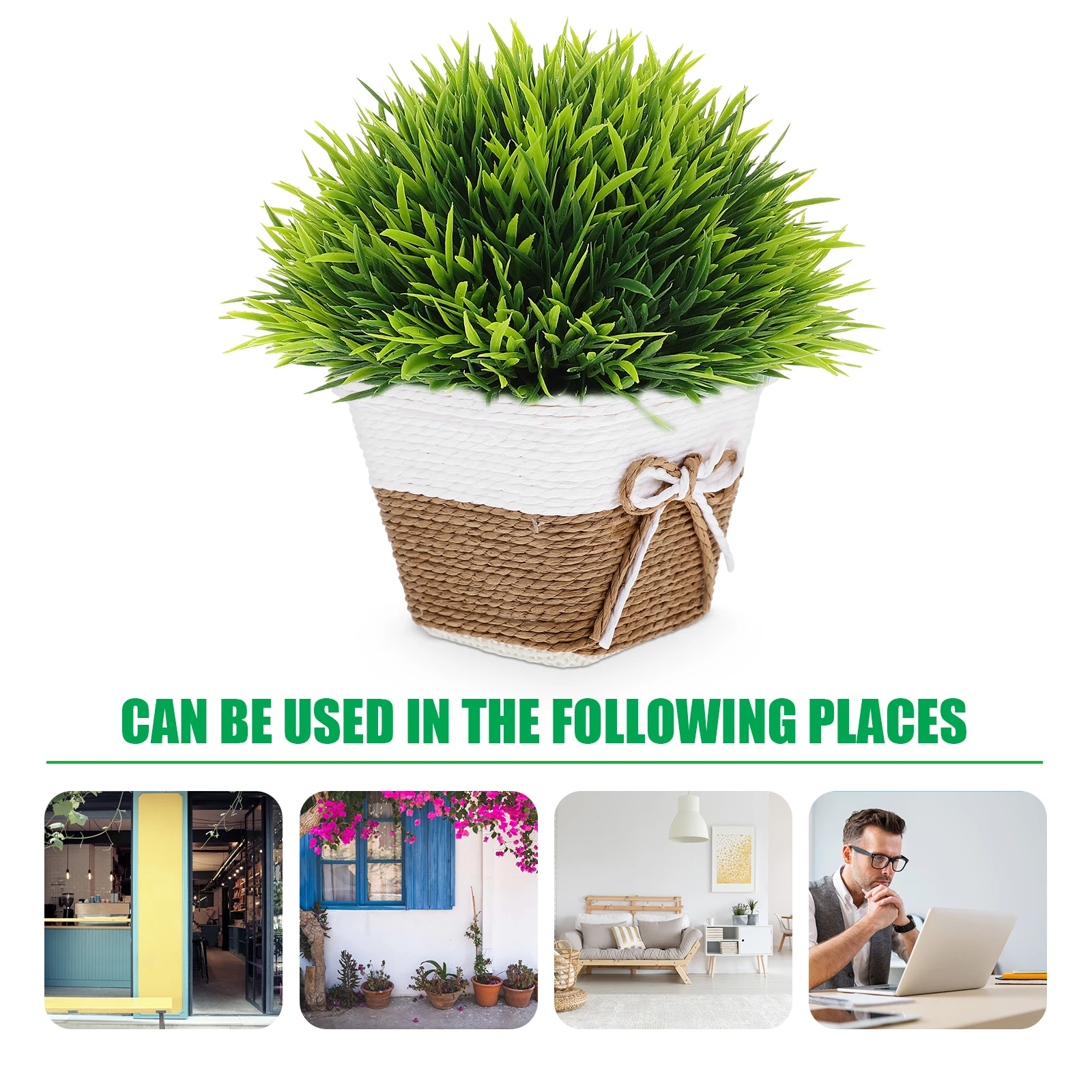 

4pcs Hand Woven Colorful Paper Rope Flower Large Plant Basket Indoor Decorative Woven Basket Multi-Purpose Plant Container For