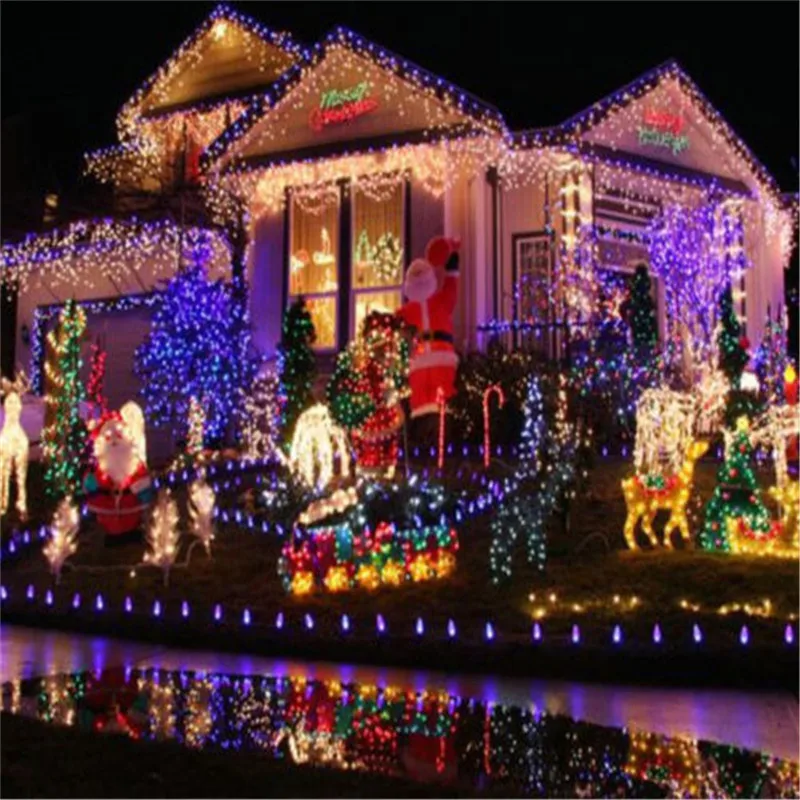 String Light 100led 10M Kerst Bruiloft Decoratie Verlichting Slinger Ac 110V 220V Outdoor Waterdichte Led Lamp 9 Kleuren