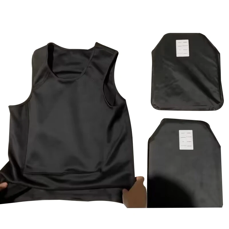 Bulletproof Vest Clothes NIJ IIIA Ultra-comfortable Lightweight Inside Wear Soft Anti-Bullet T Shirt with 2pc Bulletproof plate