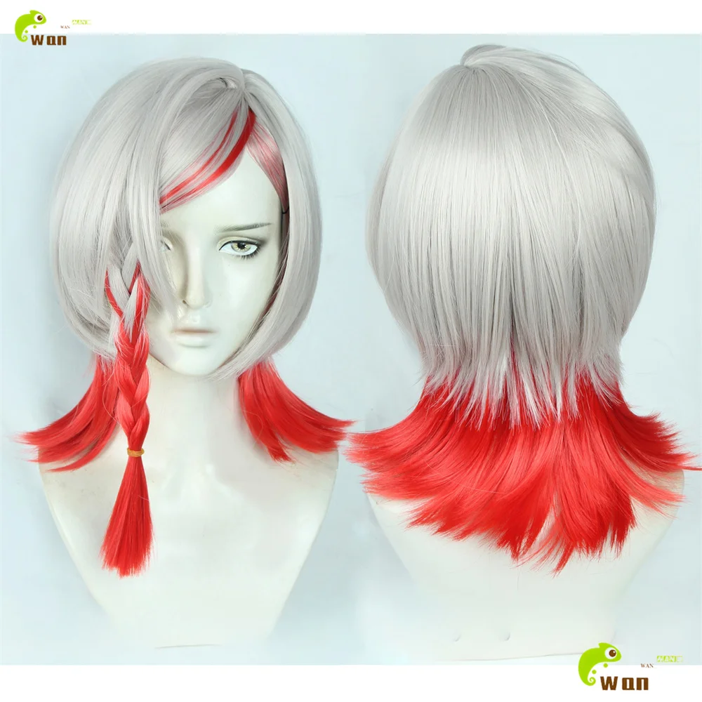 

Fes10 Karna Косплей Парик Льняные Серые Градиентные Красные Парики Для FGO Мужчины Женщины Хэллоуин Косплей Аниме Парик Термостойкие Синтетические Волосы
