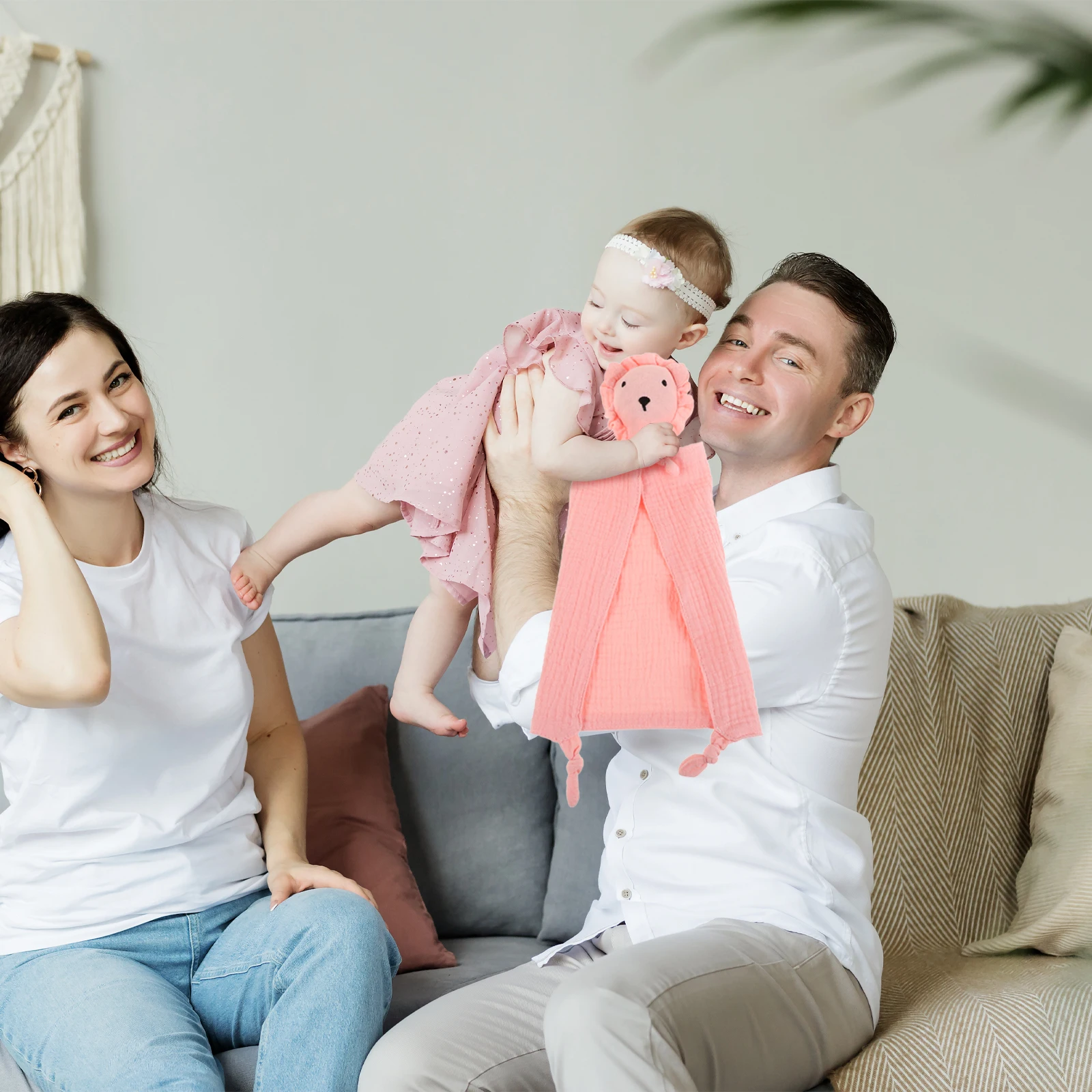 ผ้าห่มมัสลิน Lovey Fox ผ้าห่มนุ่มสบาย ผ้าห่มระบายอากาศ สำหรับเด็กแรกเกิด เด็กวัยหัดเดิน ช่วยให้นอนหลับ ผ้าห่มกอด สีน้ำตาล