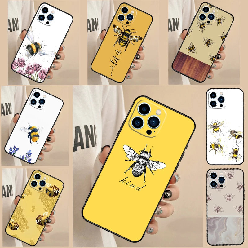

Bee Bumblebee Phone Case For iPhone 16 15 14 13 11 12 Pro Max 13 12 mini XR 15 16 Plus 16e Cover Funda