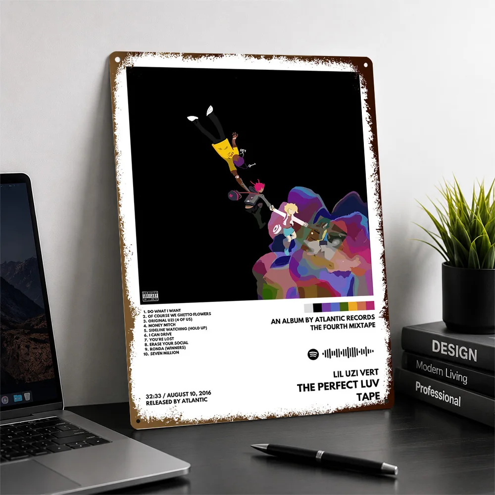 Lil Uzi Vert The Perfect Luv Tape Printed Poster Graphic Wall Art For Bedroom Personalized Aluminum Metal Sign Birthday Gift
