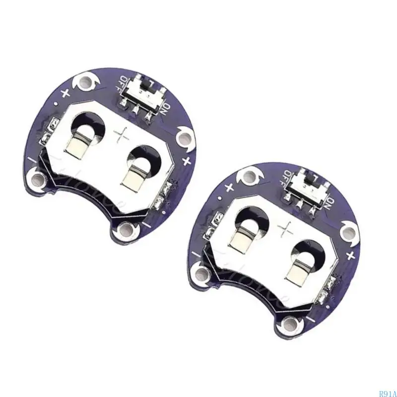 R91A 2PCS CR2032 소규모 전자 제품 개발자에게 적합한 빠른 배터리 변경을위한 배터리 홀더