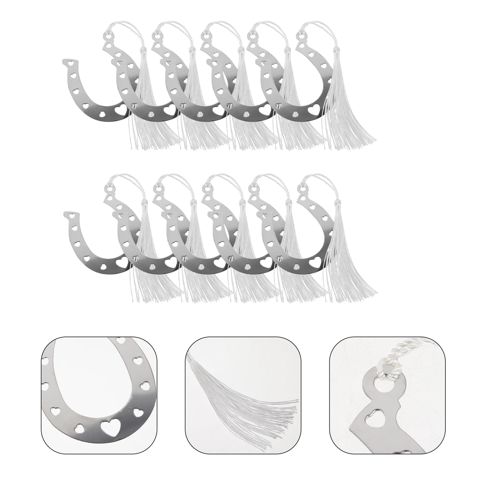 

10Pcs Horseshoe Metal Hanging Ornament Stainless Steel Retro Style Decoration Pendant for Home Garden Art Decor