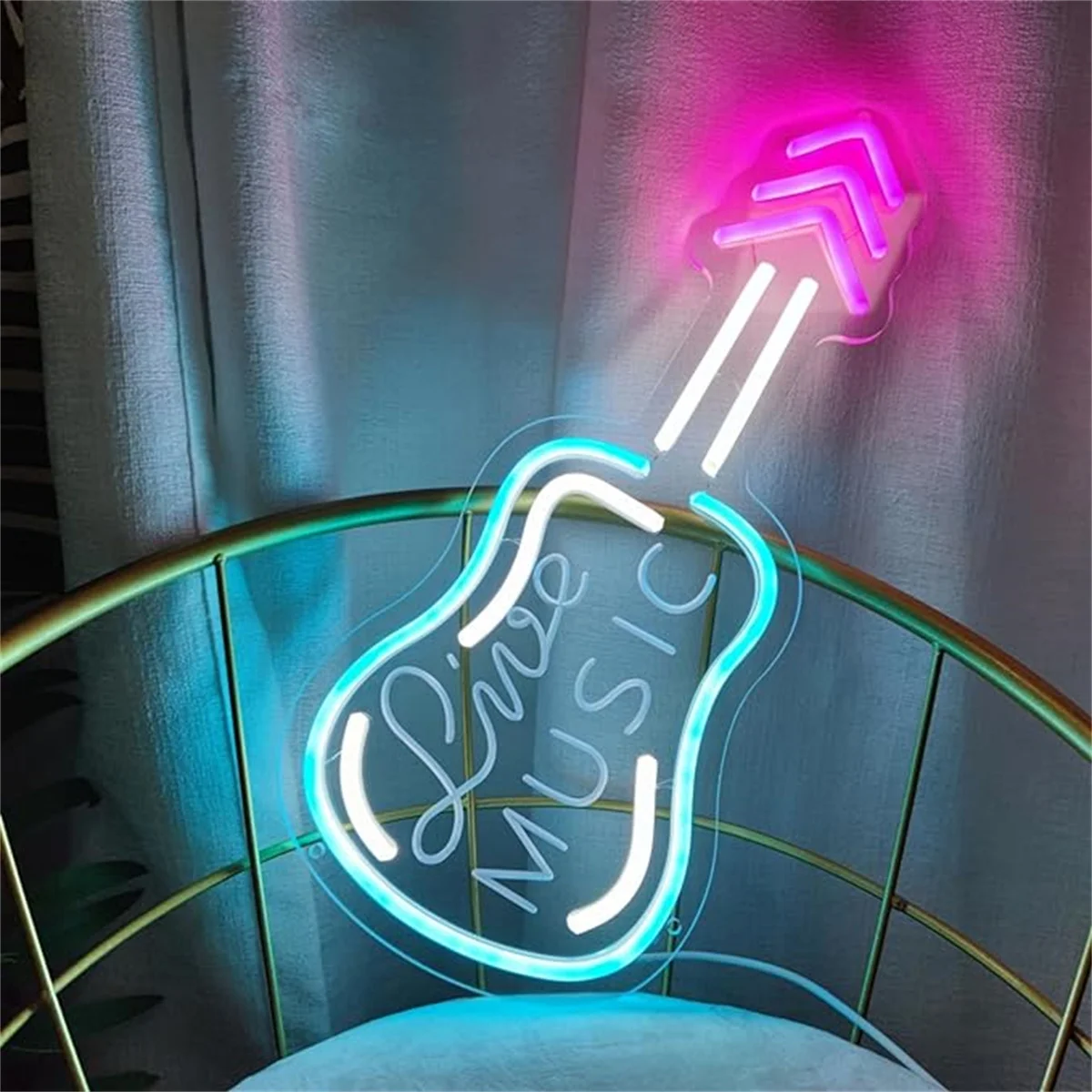 

Live Music LED Neon Sign, Guitar Room Wall Decor, Multicolor Lamp for Room, Bar, Music Studio, Party Decor, Birthday Gift