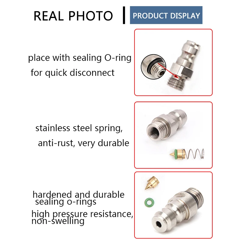M8x1 gwint napełnianie powietrzem pompa ze stali nierdzewnej akcesoria szybkozłącze 8MM męski Adapter okucia 40mpa 6000psi 2 sztuk/zestaw