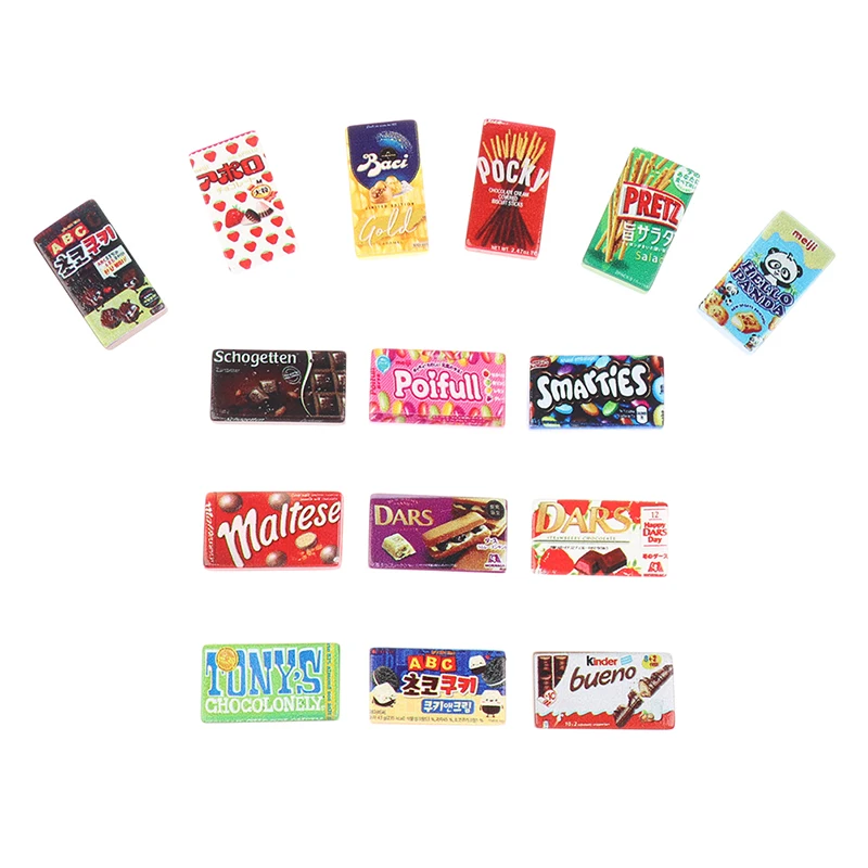 

New 10pcs/lot Dollhouse Miniature Supermarket Food Resin Snacks Kitchen Decor Toys
