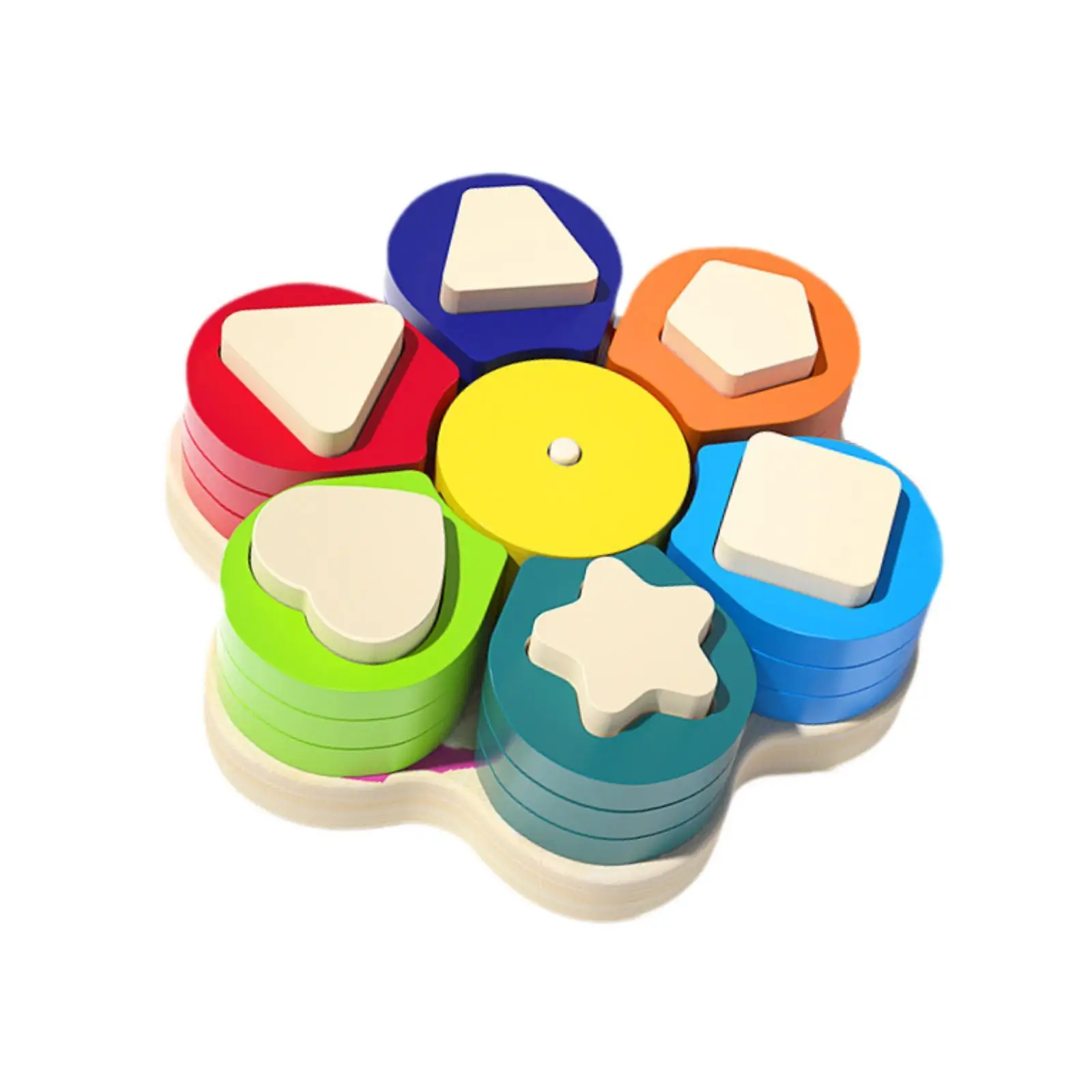 Trieur de formes en bois, jouets de comptage, apprentissage préscolaire, blocs de reconnaissance des couleurs pour garçons et filles de 1 à 3 ans