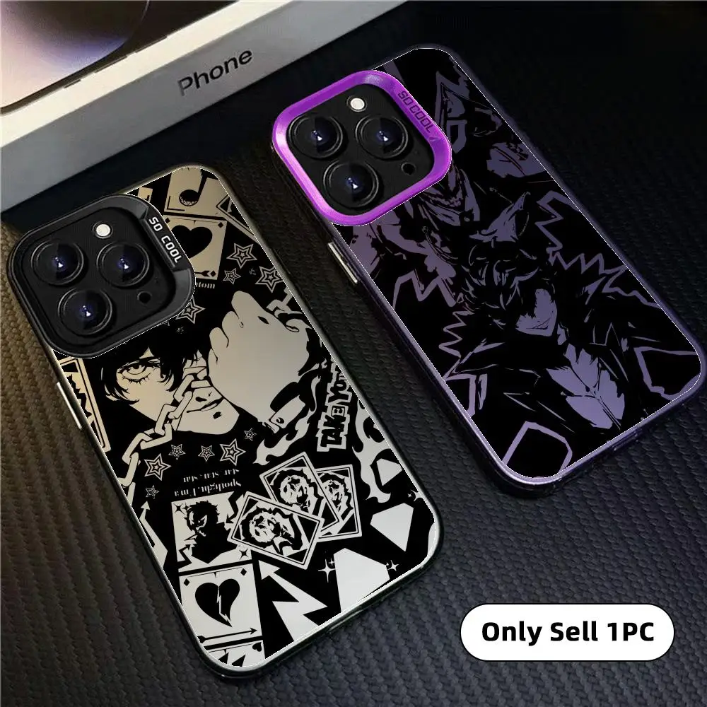 Game P-Persona 5 Phone Case For iPhone 17 16 15 14 13 12 11 Pro Max Designer Matte Laser Aurora Funda Phone Case