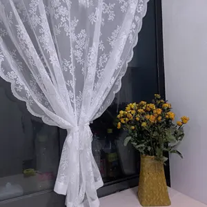 Cepten çiçekli perde-Çubuk-Şeffaf, dantel, panel İlk 10 satış, perde voil-no. 3