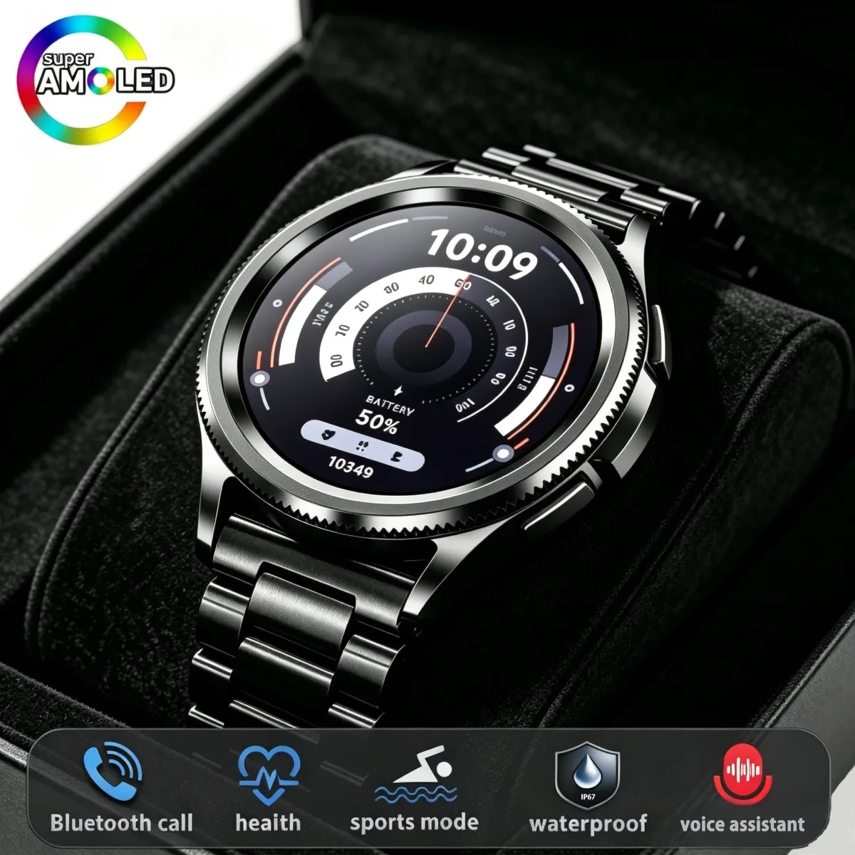 2026 NEW Smart Watch Men:Bluetooth Calls IP67 Waterproof 100+ Sports Mode Information Reminder Health Monitoring Smartwatch