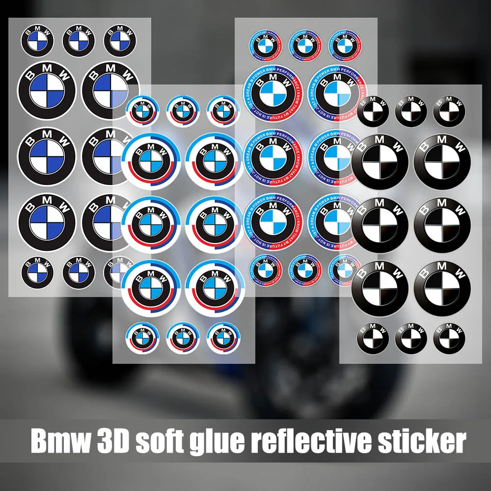 BMW 3D Car Logo Reflective Waterproof Suitable for ‎S1000 RR ‎R1250 GS Moto Racing Car Decorative Soft Adhesive Sticker