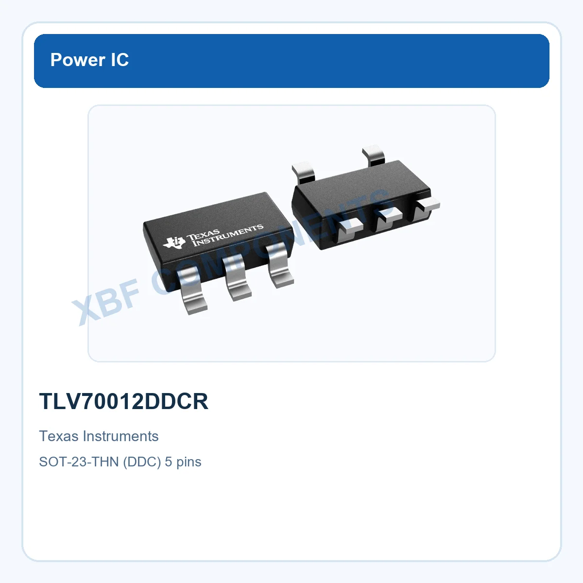 TLV70012DDCR Texas Instruments Power Management IC 200-mA SOT-23-THN (DDC) 5 pins