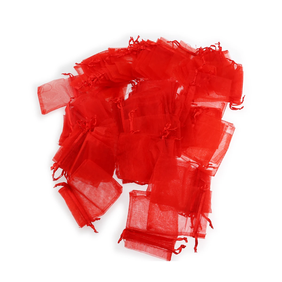 

100pcs Gift Bags Red Drawstring Pouches 7x9cm for Jewellery Storage Party Wedding Favor Ideal Present Bags