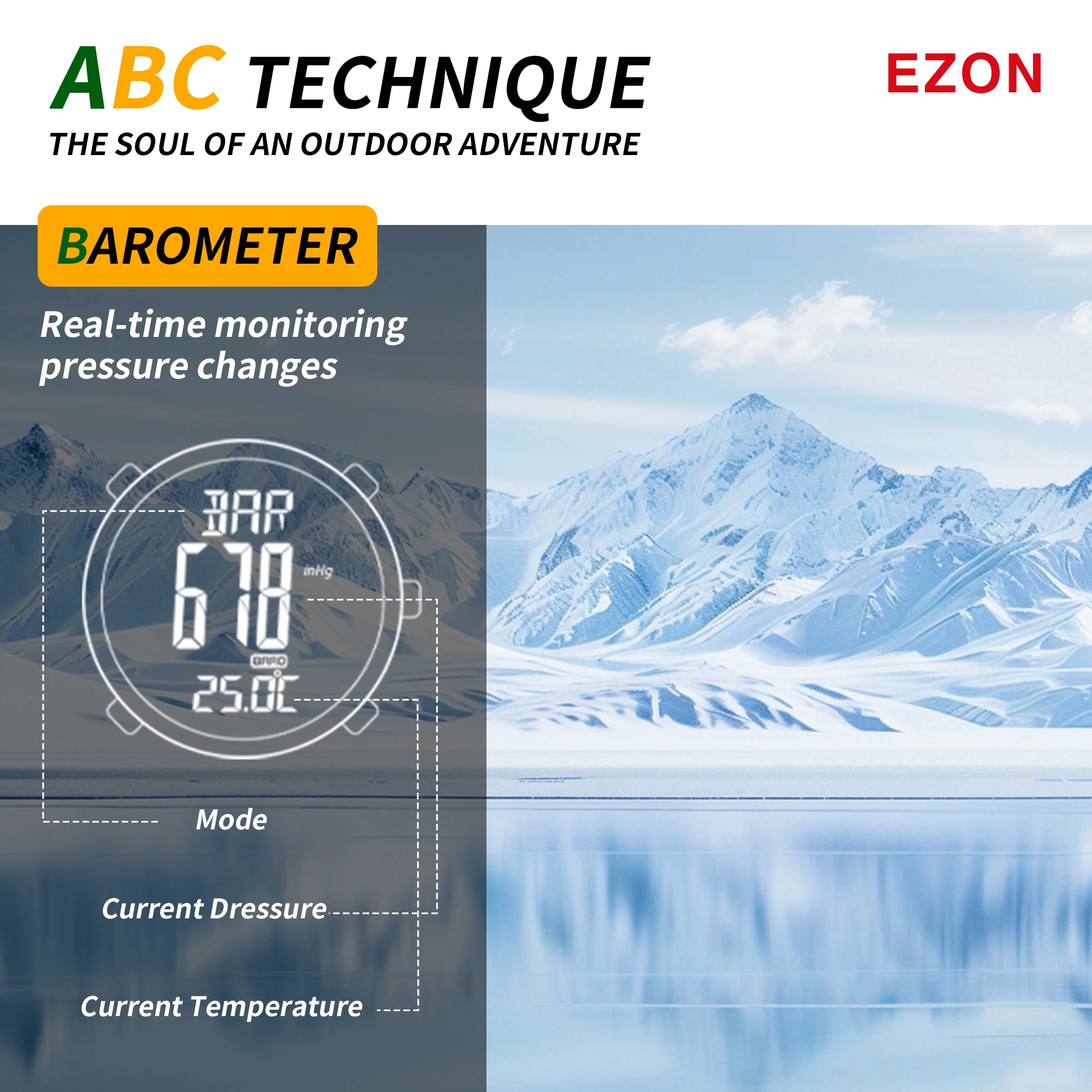 EZON H001 Men\'s Hiking Sports Digital Watch Running Swimming with Altimeter Barometer Compass 5ATM