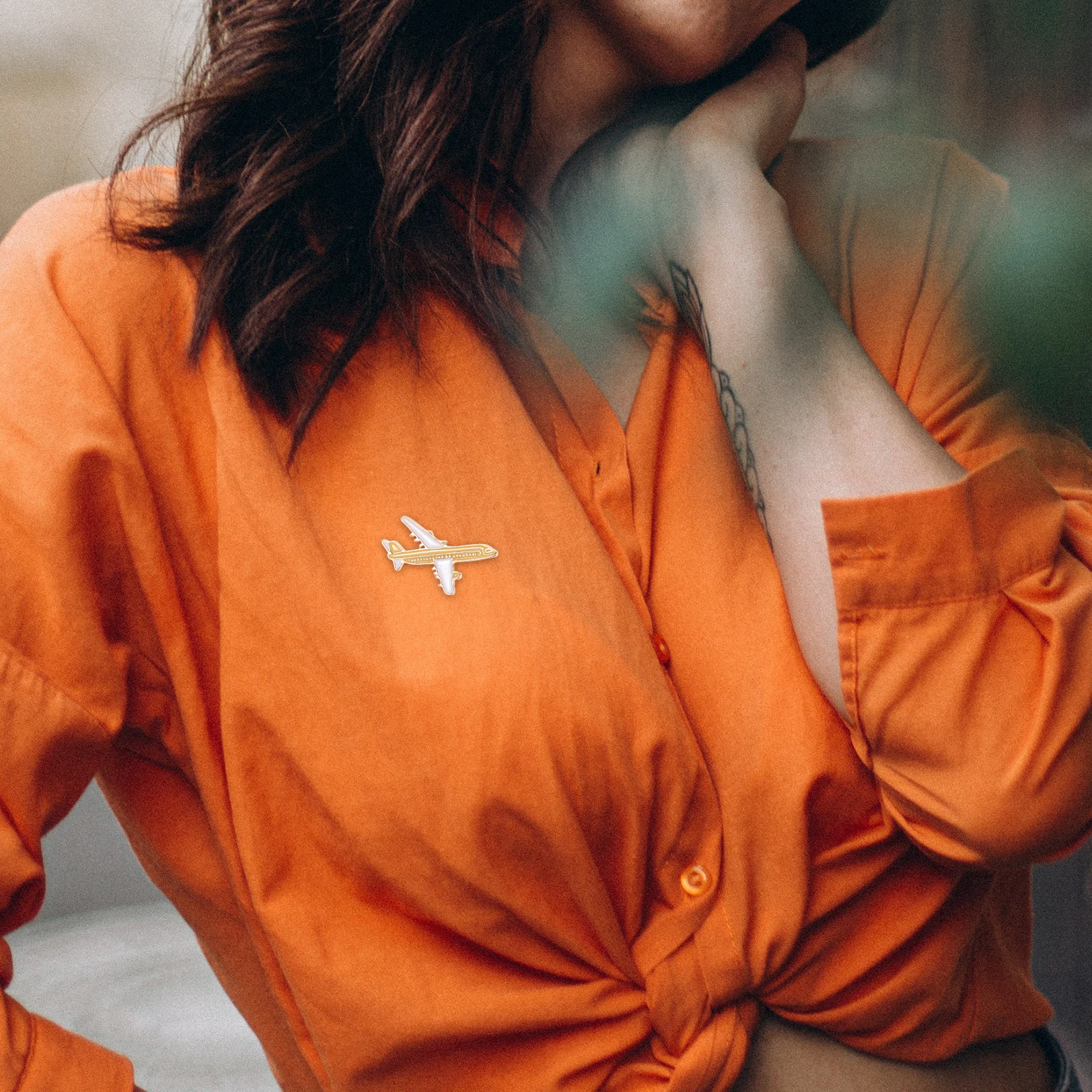 

6pcs Airplane Brooch Pins Metal Enamel Aircraft Lapel Pin For Suit Shirt Sweater Hat Bag Accessories Men Women