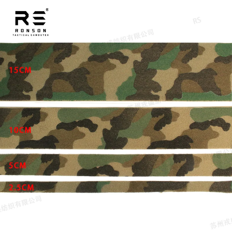 M81 Woodland camuflaje impreso 4 pulgadas Nylon para cinta de sujeción de bucle de Velcro Material ecológico para engranajes tácticos gran oferta