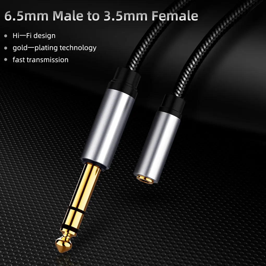 6 5mm Male to 3 5mm Female Jack Headphone Cable Guitar Headset Microphone Transmission Connector Audio Adapter