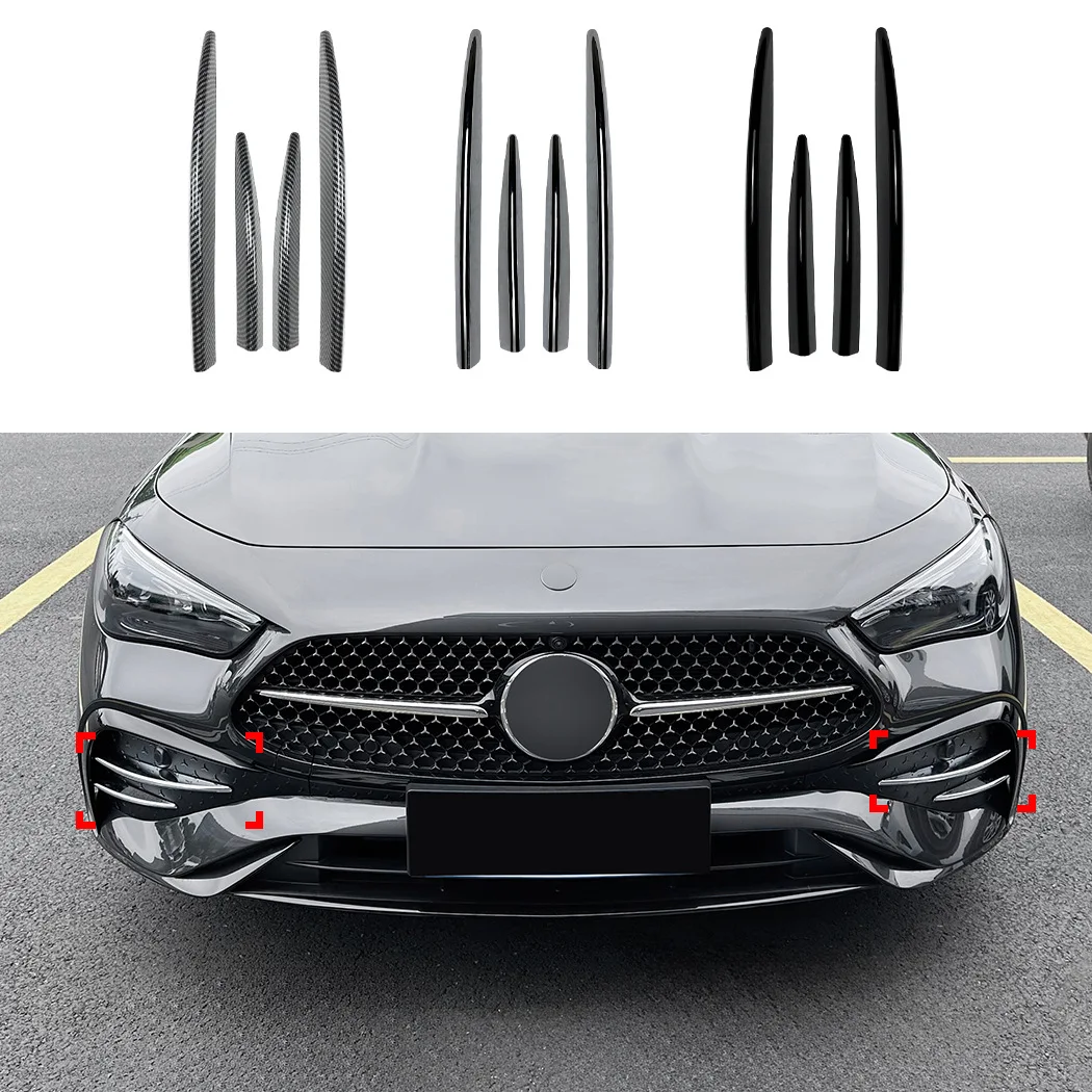 For Mercedes Benz CLE Coupe C236 2024+ Carbon Look Black Front Fog Lamp light Grill Grille Decorative Covers Stickers Body Kits