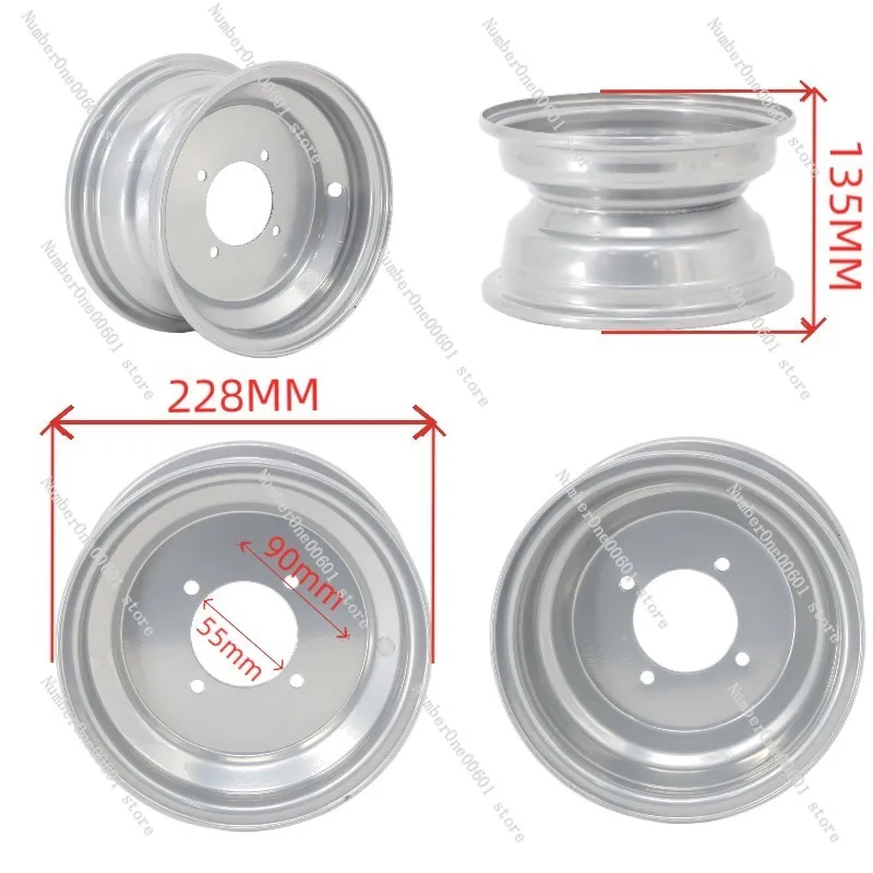 Suitable for  Size Bull Wheel Hub Modification Four-Wheel Motorcycle Accessories 8-Inch Kart 10 Vacuum Iron Wheel Hub Steel Ring