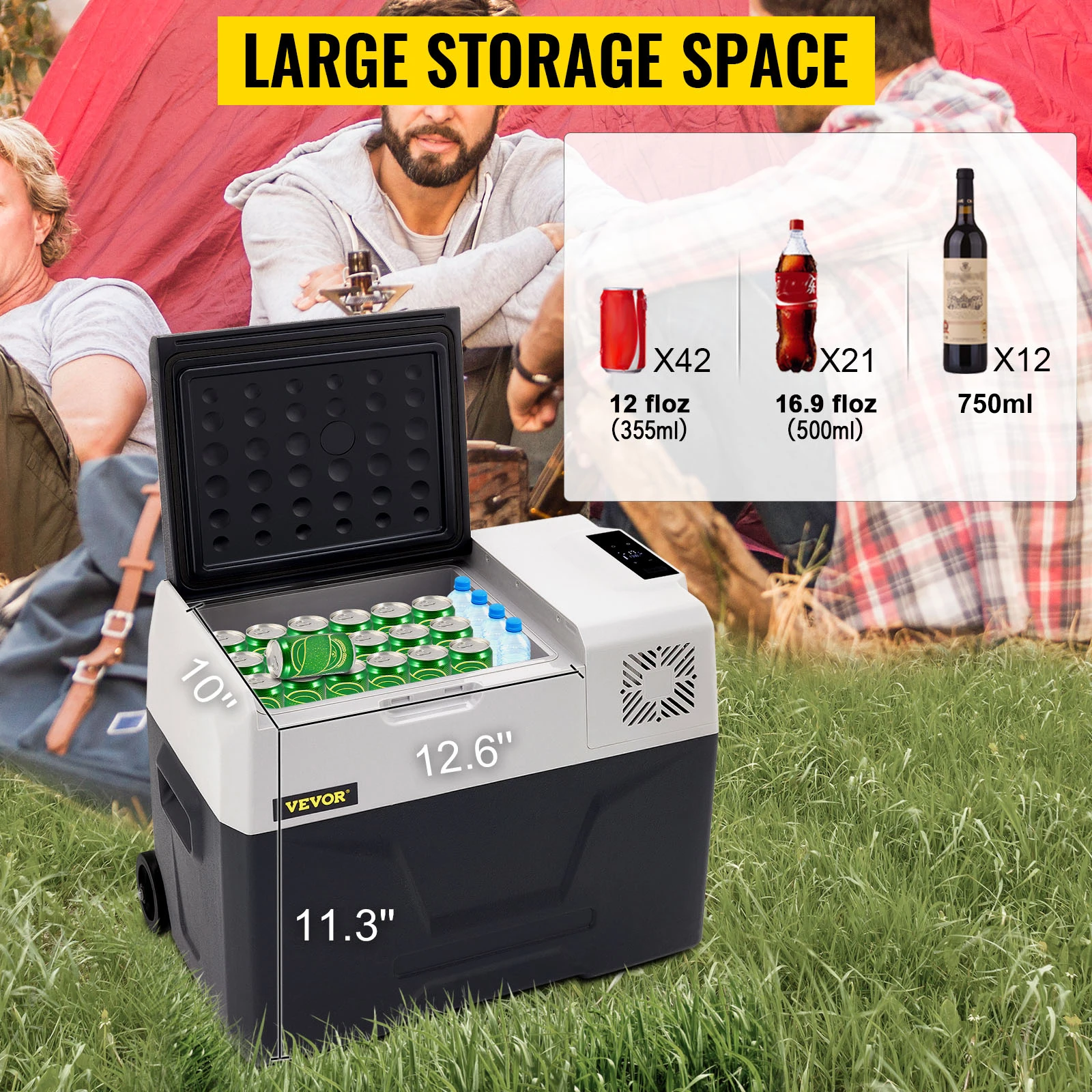 SIHAO Mini-Kühlschrank Mini-Gefrierschrank Auto-Kühlbox 30L Tragbarer Kompressor-Kühler 12V/24V 220V für Autofahren Camping Picknick