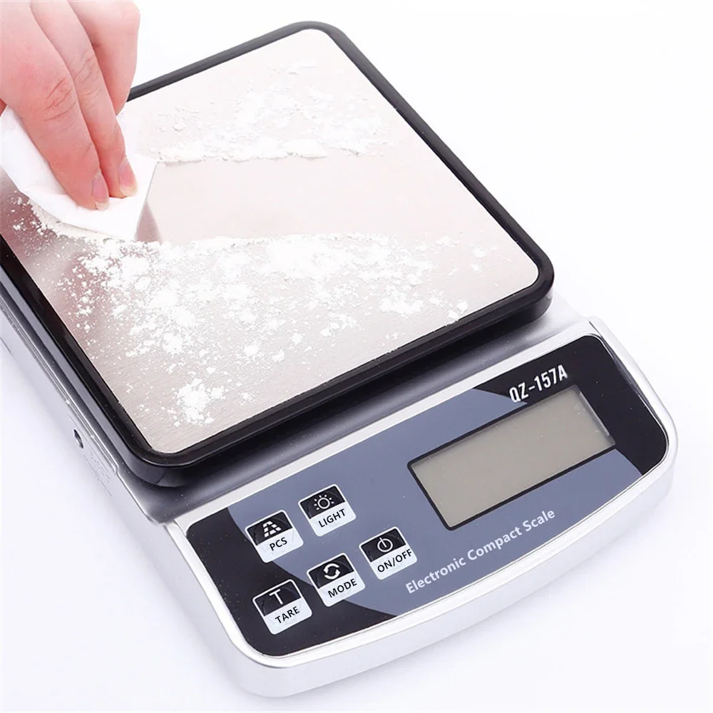 

Kitchen Digital Scale15KG/10KG Smart Food Scale with Counting Calibration Mode Waterproof for Coffee Baking USB Rechargeable