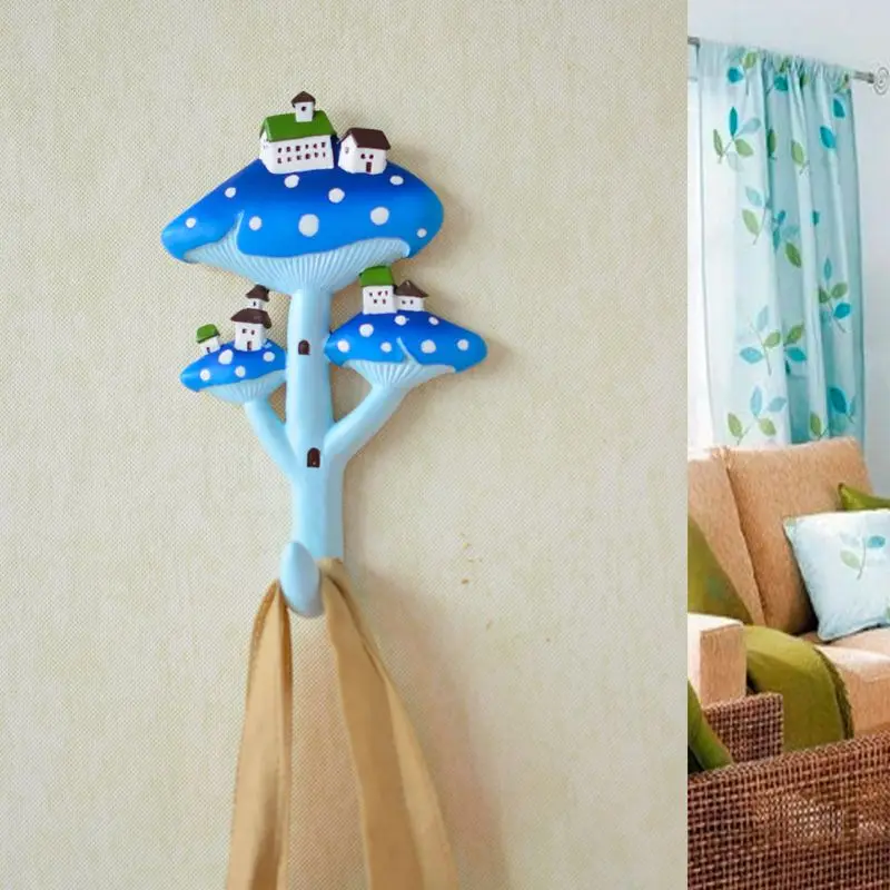 

Creative Household Use Mushroom Wall Hooks Clothes Hangers Towels Hats Racks Keys Hook Wall and Doorway Wall Decorations