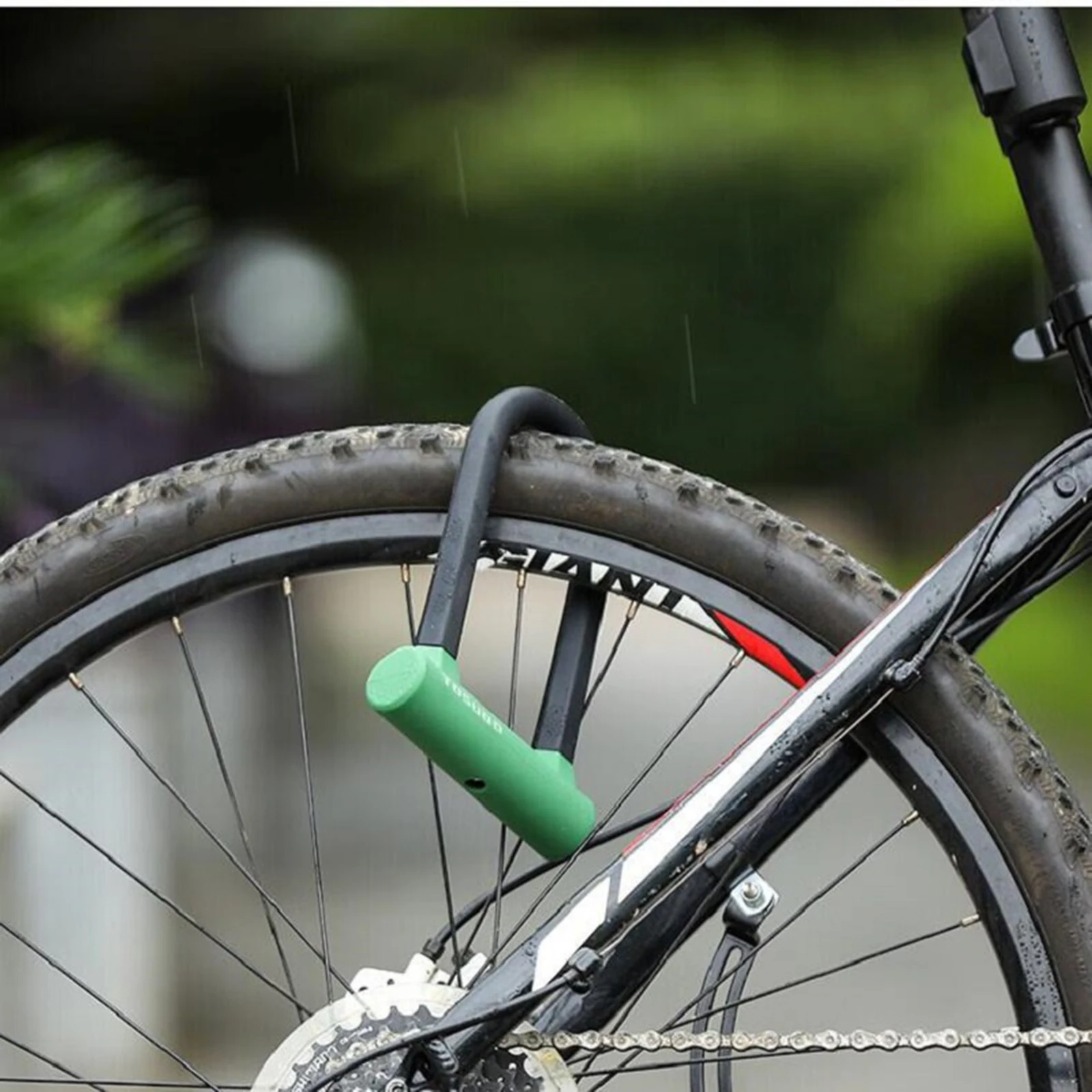 TOSUOD Fahrrad-U-Schloss, hochfester legierter Stahl, Motorrad-Diebstahlsicherung, Sicherheitsschloss mit 2 Schlüsseln, Fahrrad-U-Schloss, Fahrradzubehör – Detail 9