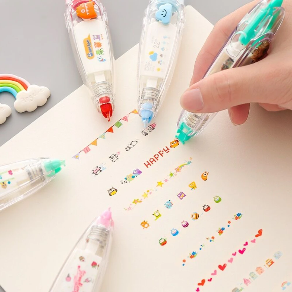 1 pc Kawaii สัตว์ Mechanical ตกแต่งเทปแก้ไข Corrector ไดอารี่ Diy Journal Art Supplies ของขวัญอุปกรณ์เสริมโรงเรียน