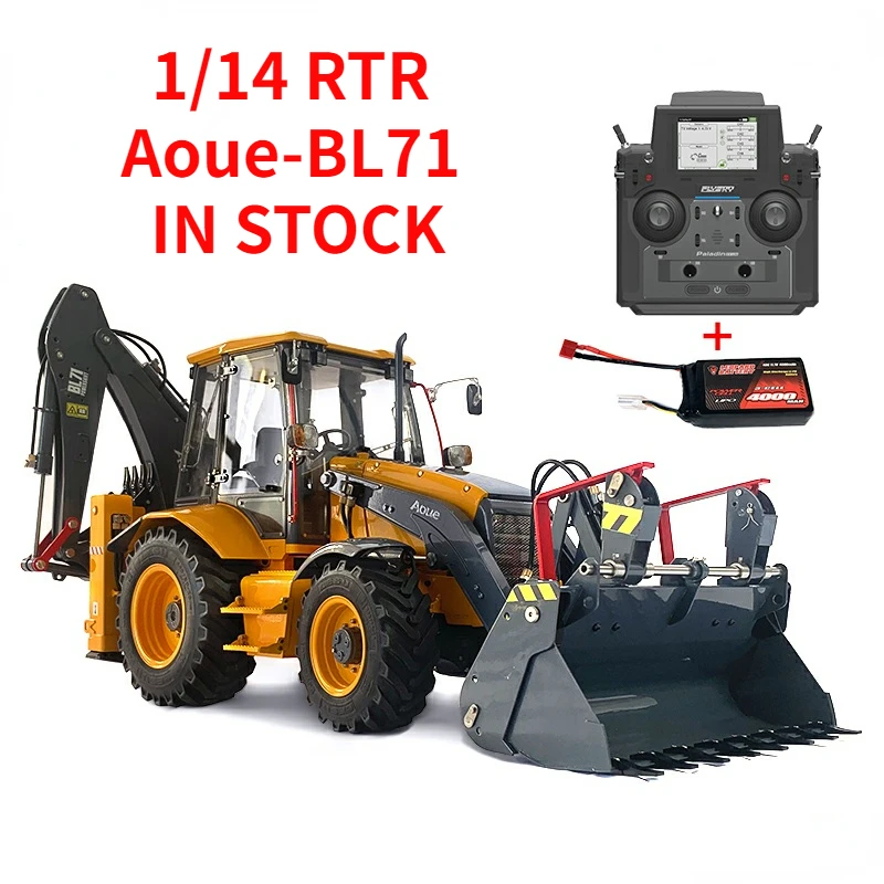 LESU 1/14 Aoue-BL71 RC Loader Excavator Hydraulic Mould Construction Machinery 2 In 1 Metal Backhoe Loader Model