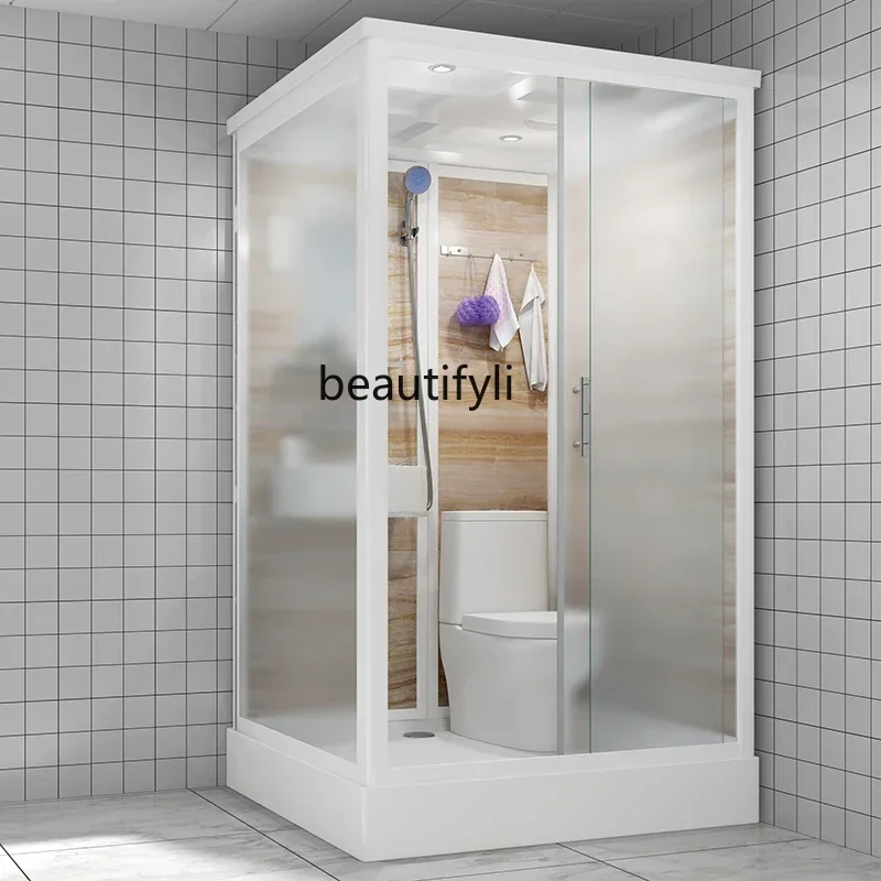 A68  Small apartment mobile integrated bathroom shower room squatting pit toilet washbasin, bathroom