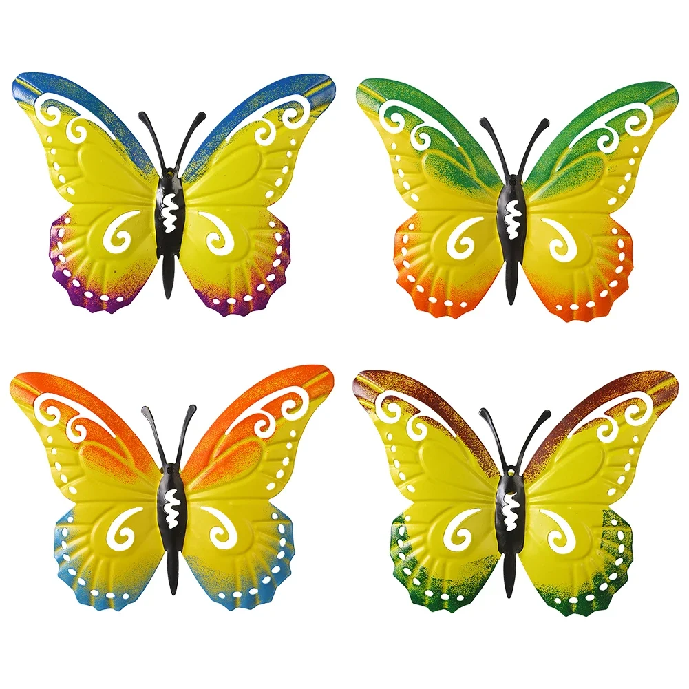 For Fence For Garden Butterfly Sculpture For Indoor Colorful Butterfly Sculpture Compact Size Eye-catching Design