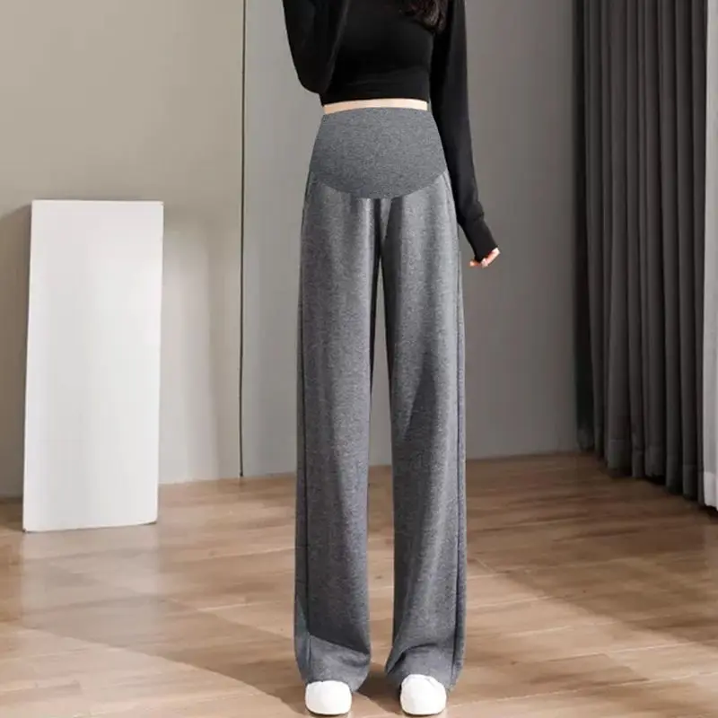 Pregnant Women Belly Pants Loose Fashion Leisure Wide-legged Pants Maternity Straight Trousers Maternity Clothes