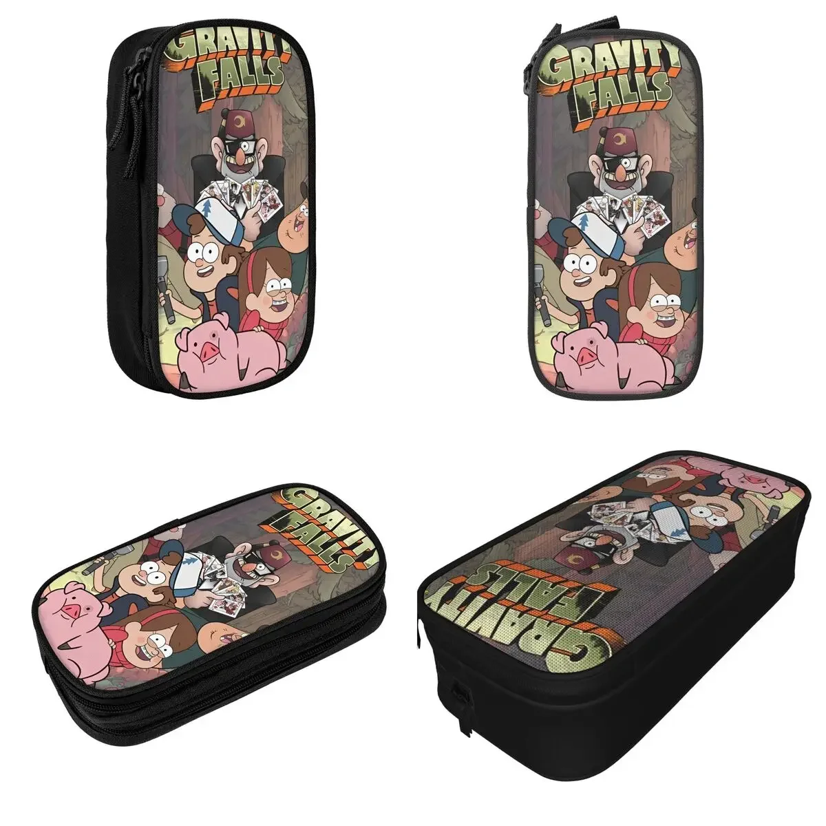 Gravity Falls Poster Dipper Mabel Pencil Case Cartoon Pencilcases Pen Holder Student Big Capacity Pencil Bags Zipper Stationery