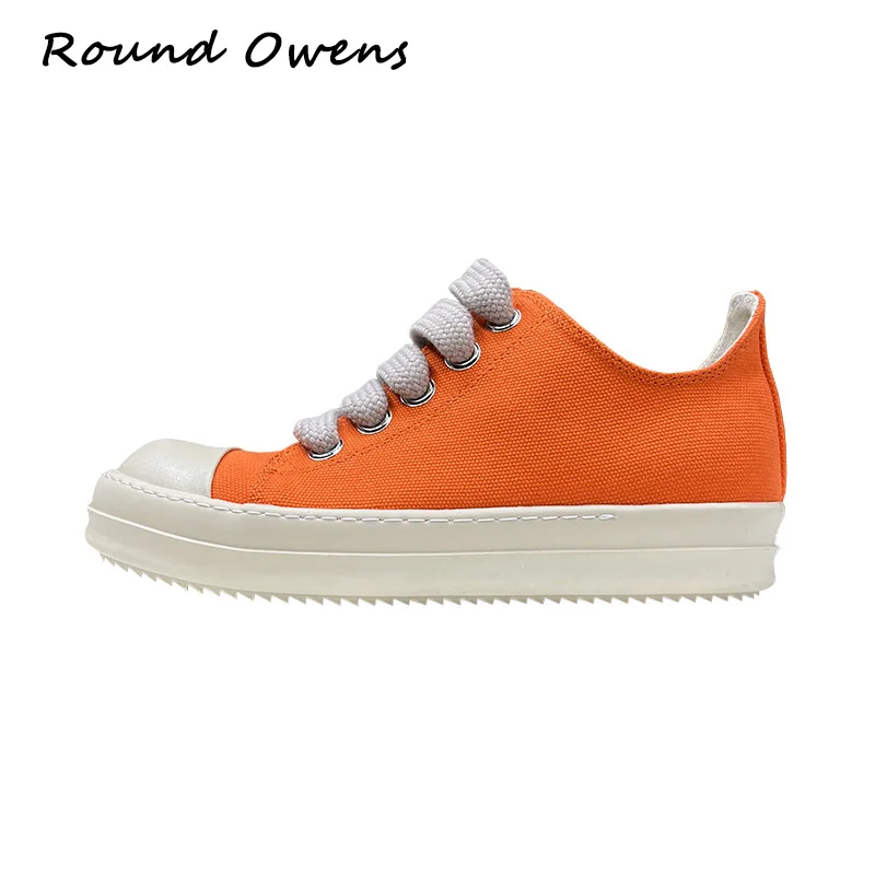 High Quality Rojohn Low Top Jumbo Lace Up  Luxury Trainers Men Thick Sole Orange Ro Sneakers Canvas Women Owen Flat Casual Shoes