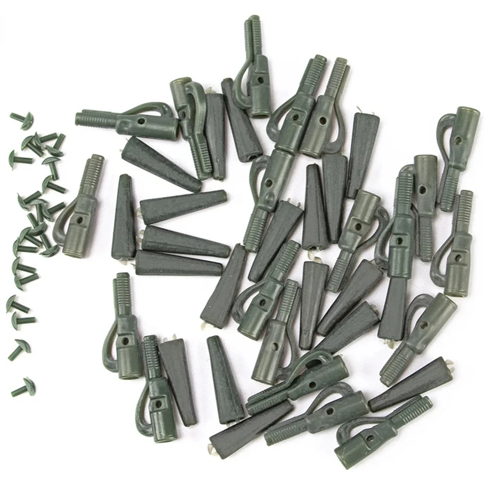 40Pcs Carp Fishing Accessories Lead Clip Quick Change Snap Swivel Tail Anti Tangle Sleeves Carp Rig Coarse Fishing Tackle Pesca