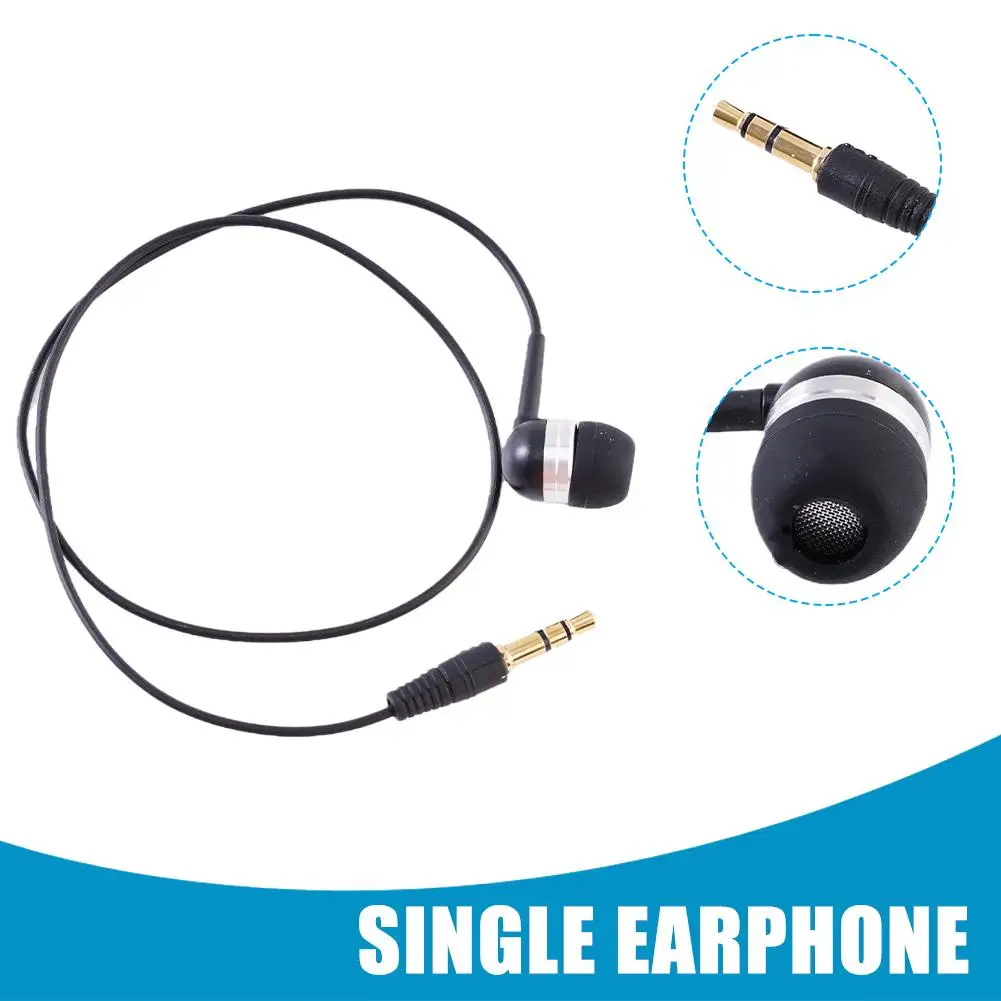 Stereo To Mono In-Ear Single Earbud Style Headset 3.5mm Headphone Jack Single Side In-Ear Earphone Low Cost Ear Buds For On B5W0